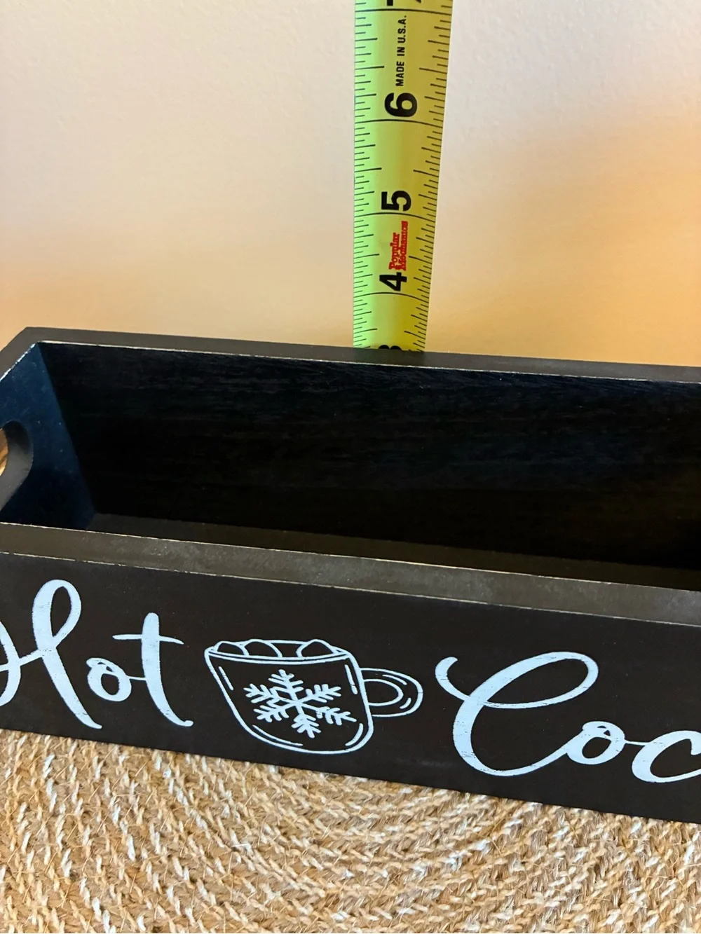Hobby Lobby Black Wooden 'Hot Cocoa' Vanity Tray